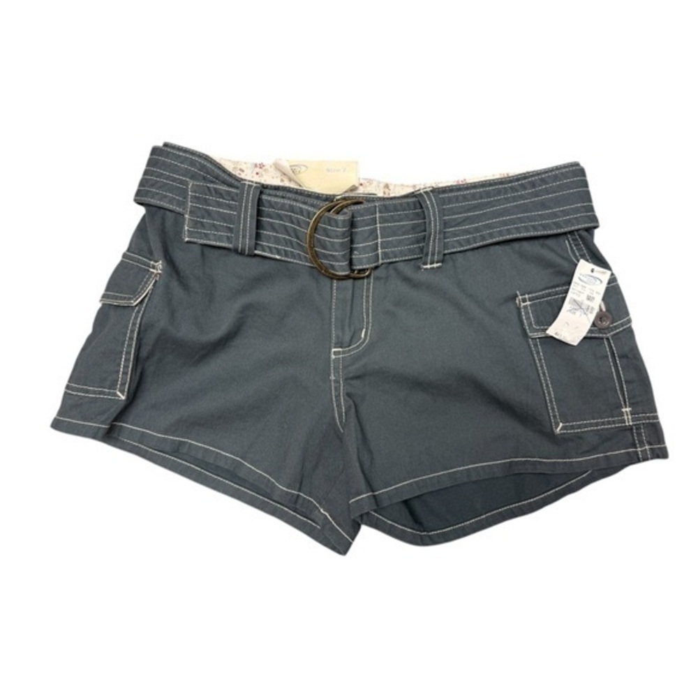 NWT Weathervane Vintage Gray 100% Cotton Belted Beach Shorts w/ Pockets - Size 7